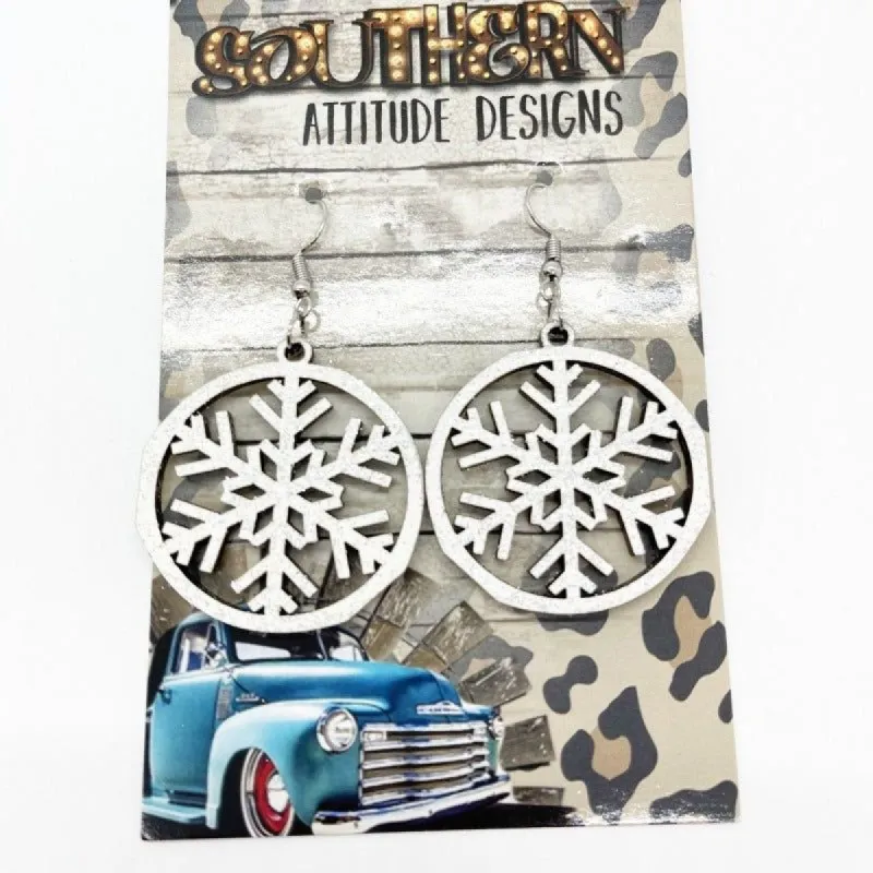 Christmas Dangle Wood Earrings sold by Boujee Boutique