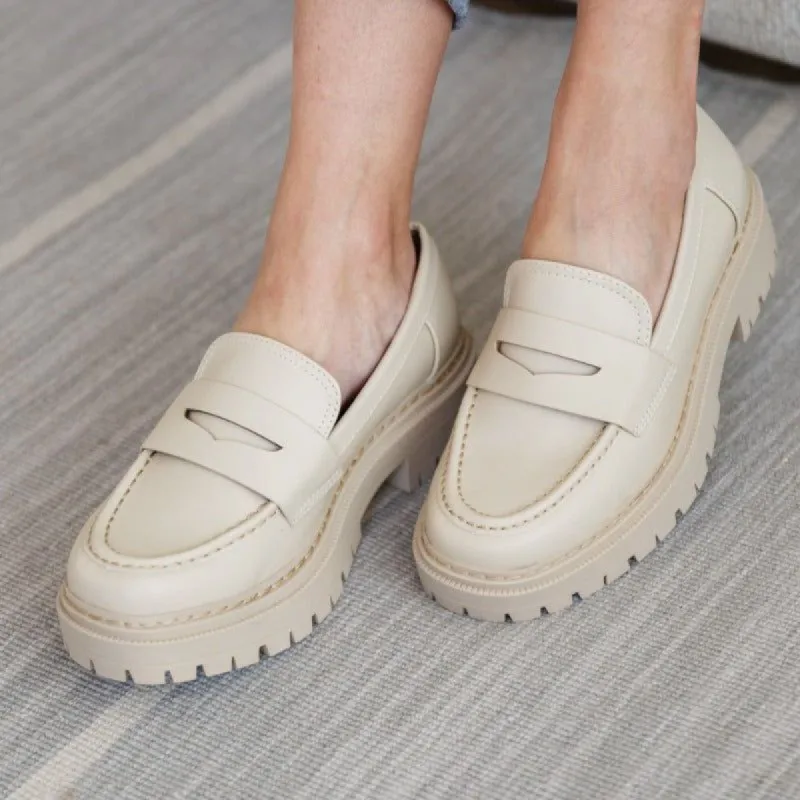 Penny For Your Thoughts Loafers in Bone sold by Boujee Boutique