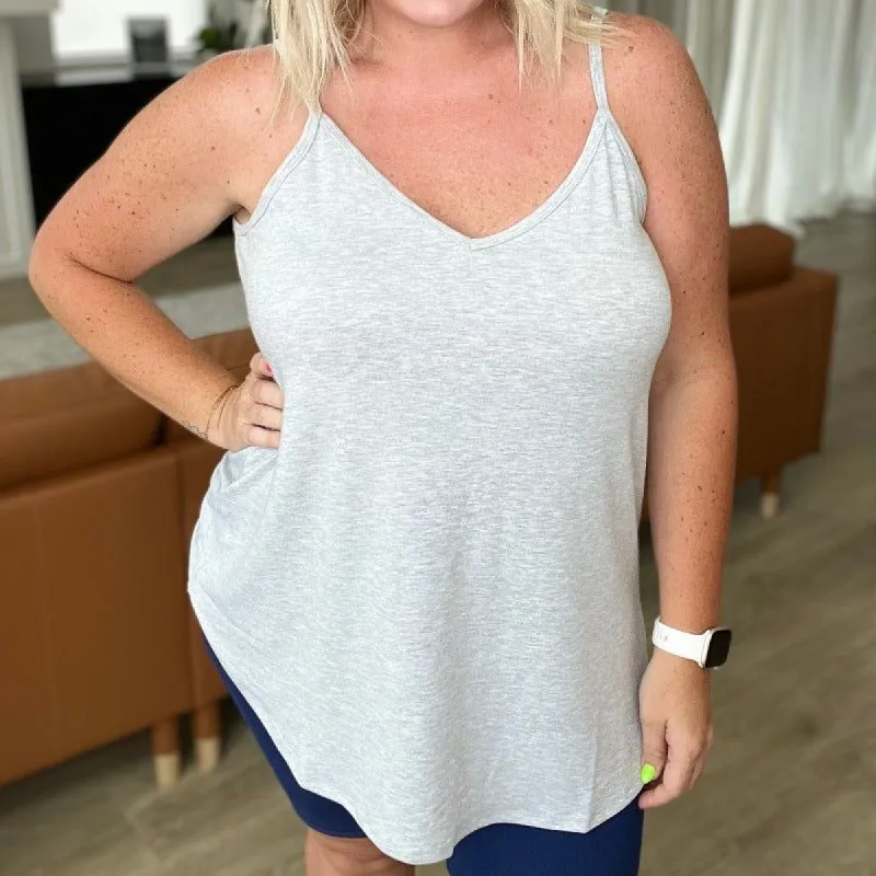 Reversible Spaghetti Strap Cami in Heather Grey sold by Boujee Boutique