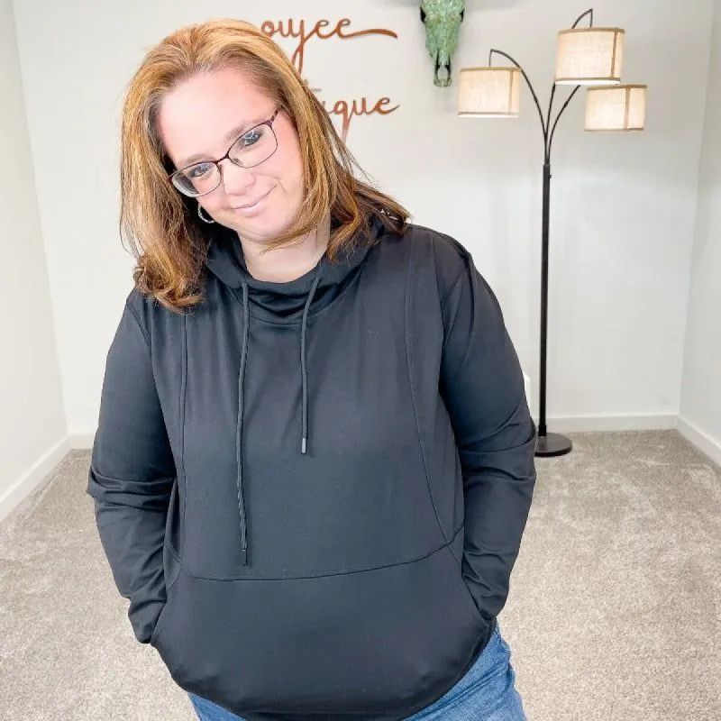 Black Lightweight Active Hoodie sold by Boujee Boutique