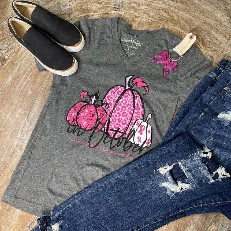 In October We Wear Pink Graphic Tee sold by Boujee Boutique