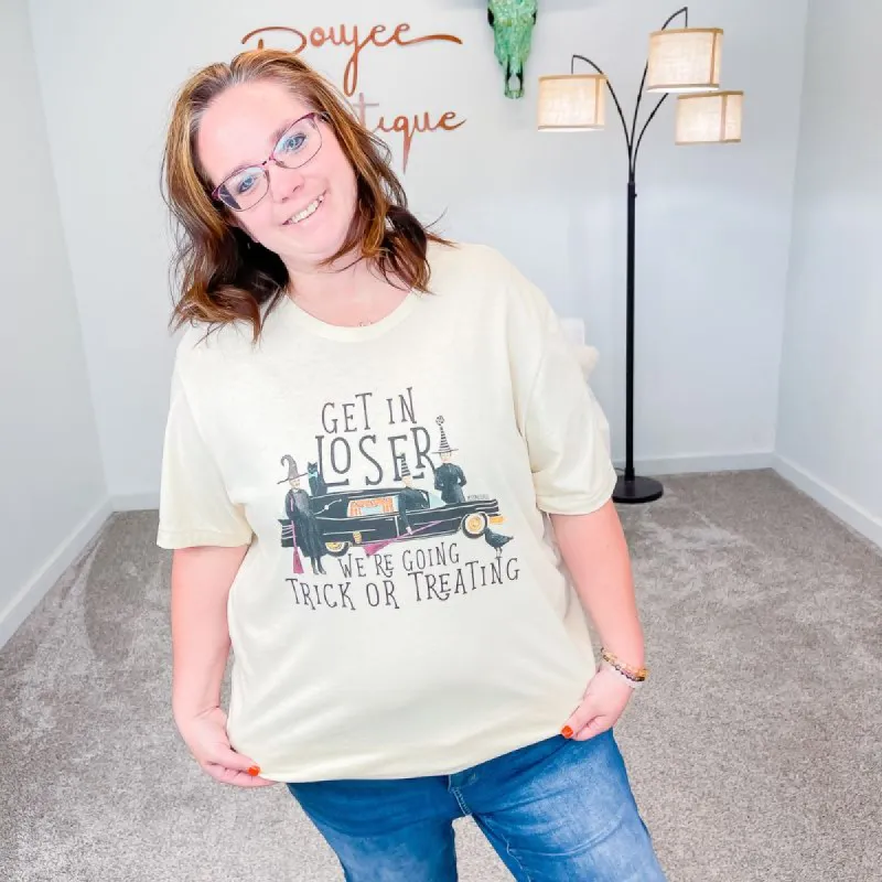 Get in Loser We're Going Trick or Treating Graphic Tee sold by Boujee Boutique