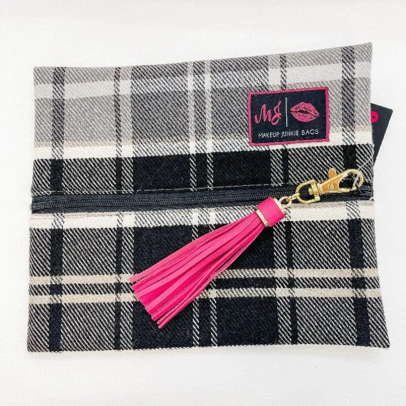 Plaid Small Makeup Junkie Bag sold by Boujee Boutique