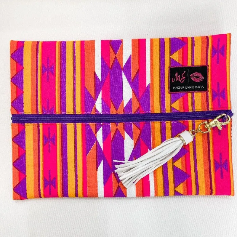 Aztec Sunshine Medium Makeup Junkie Bag sold by Boujee Boutique