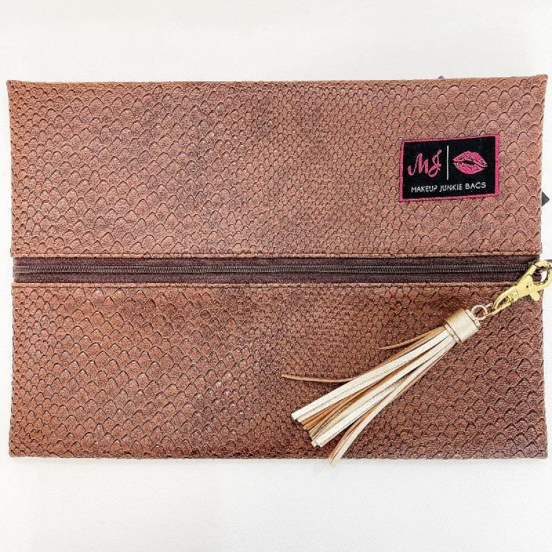 Cobra Embossed Medium Makeup Junkie Bag sold by Boujee Boutique