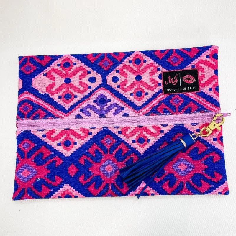 Aztec Pink Medium Makeup Junkie Bag sold by Boujee Boutique