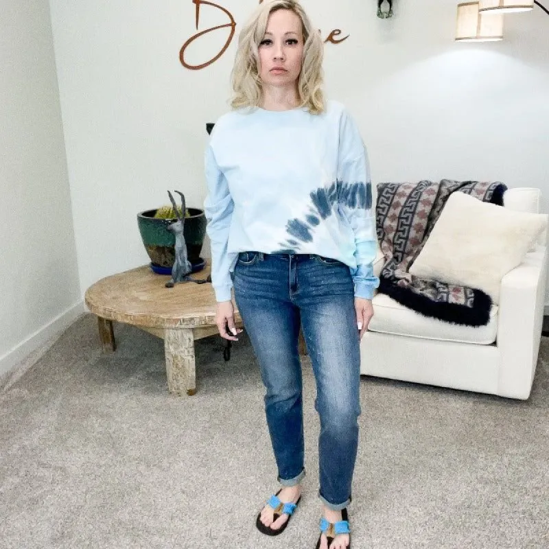 Judy Blue Non Distressed Boyfriend Bleach Splatter Jeans sold by Boujee Boutique