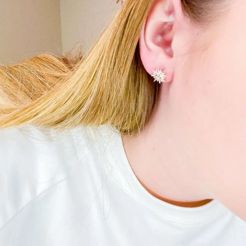 Hespera White Sapphire Starshine Stud Earrings sold by Boujee Boutique
