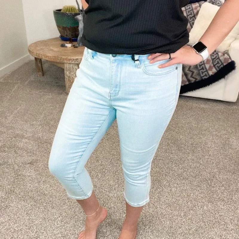 Judy Blue Light Wash Skinny Fit Capri made by Boujee Boutique