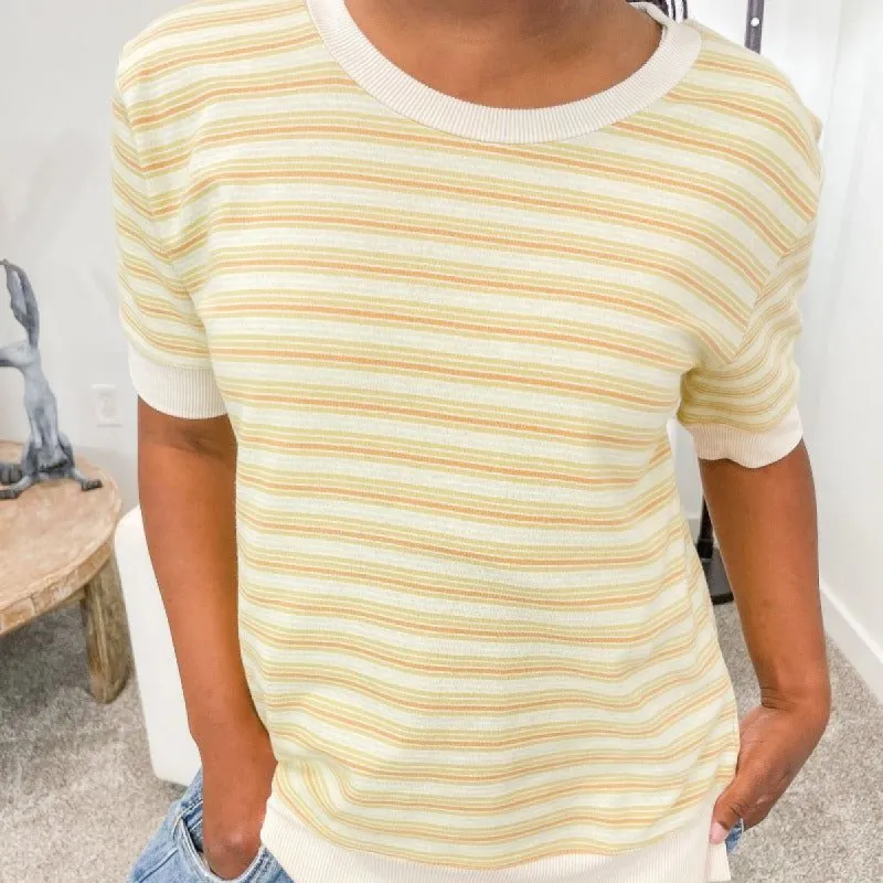 Summer Stripe Short Sleeve Top sold by Boujee Boutique