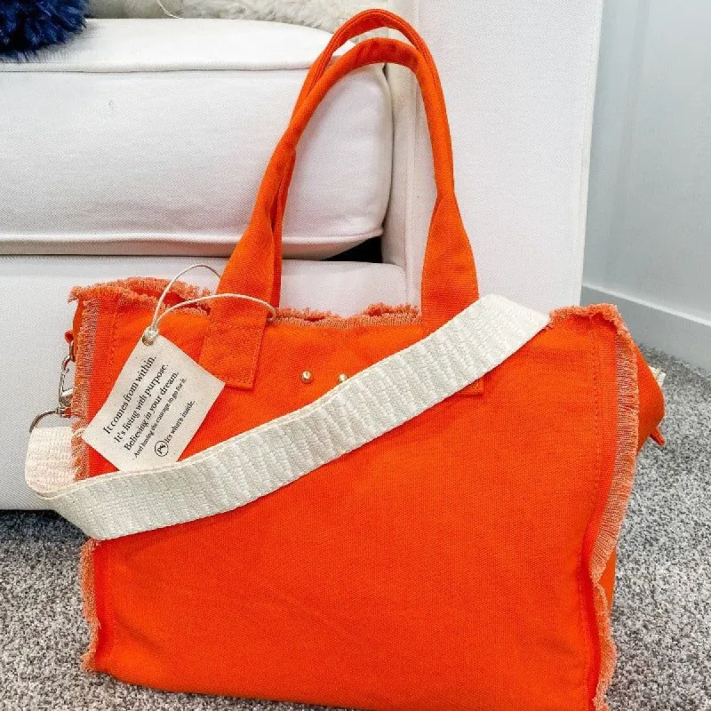 Luna Canvas Crossbody Tote Bag sold by Boujee Boutique