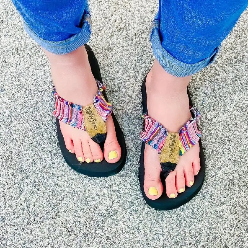 Gypsy Jazz Pink Serape Flip Flops sold by Boujee Boutique