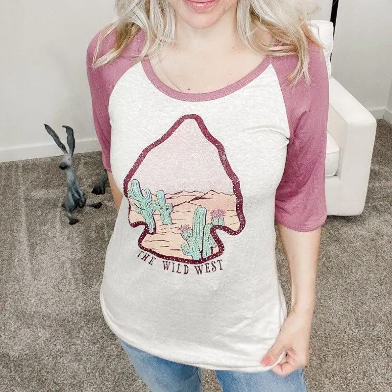 Desert Arrowhead Rhinestone Baseball Tee sold by Boujee Boutique