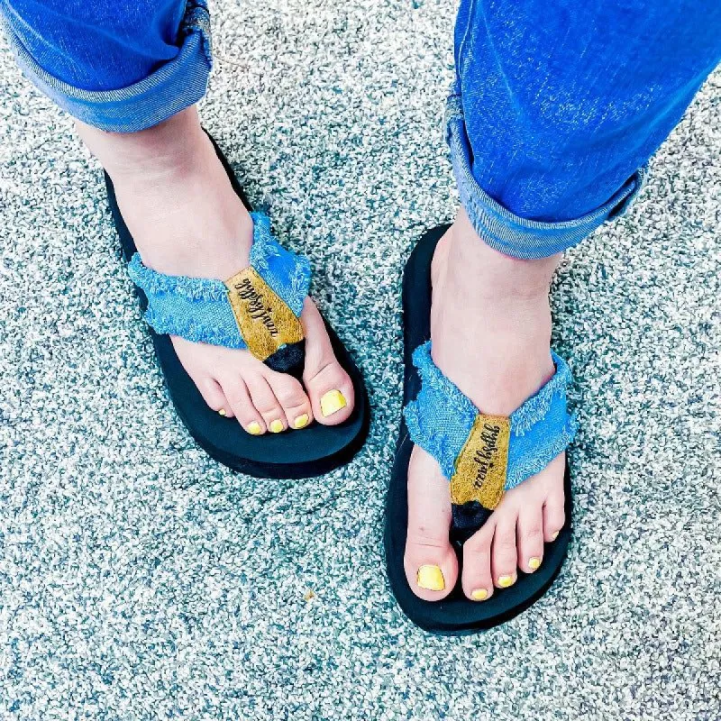 Gypsy Jazz Encore Turquoise Flip Flops sold by Boujee Boutique