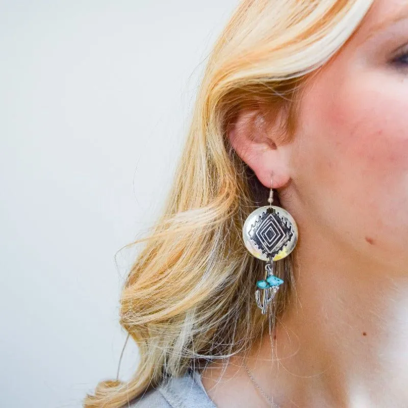 Art By Amy Aztec Cactus Earrings made by Boujee Boutique