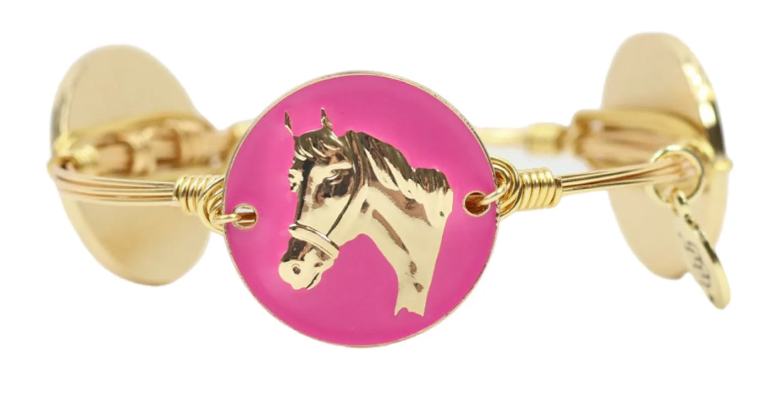 The Pink Horse Bangle Bracelet sold by Bourbon and Bowties