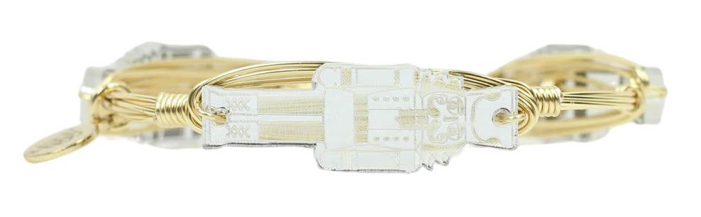The Silver Mirror Nutcracker Bangle Bracelet sold by Bourbon and Bowties