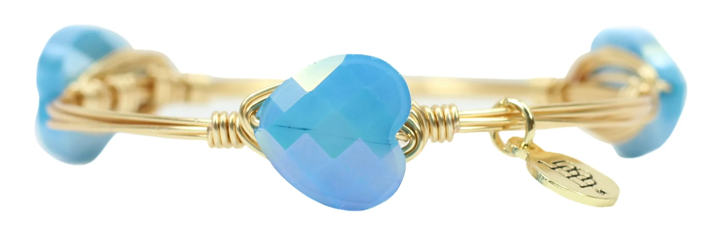 The Blue Heart Bangle Bracelet sold by Bourbon and Bowties