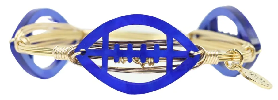 The Acrylic Football Bangle Bracelet - Royal Blue Pearl sold by Bourbon and Bowties