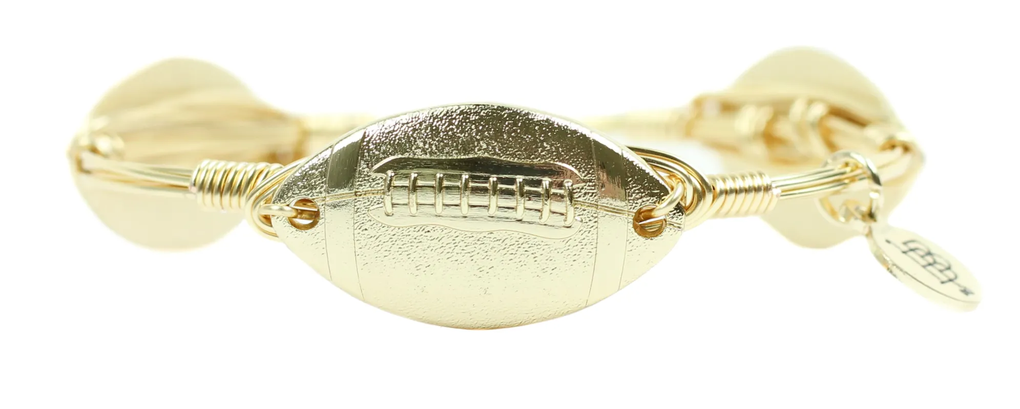Gold Football Bangle Bracelet sold by Bourbon and Bowties
