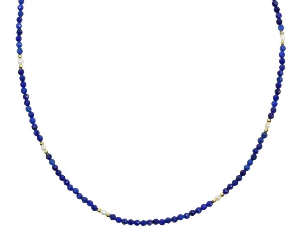 The Kaiya Necklace - Lapis sold by Bourbon and Bowties