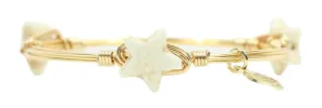 The Mini Star Bangle Bracelet - White sold by Bourbon and Bowties