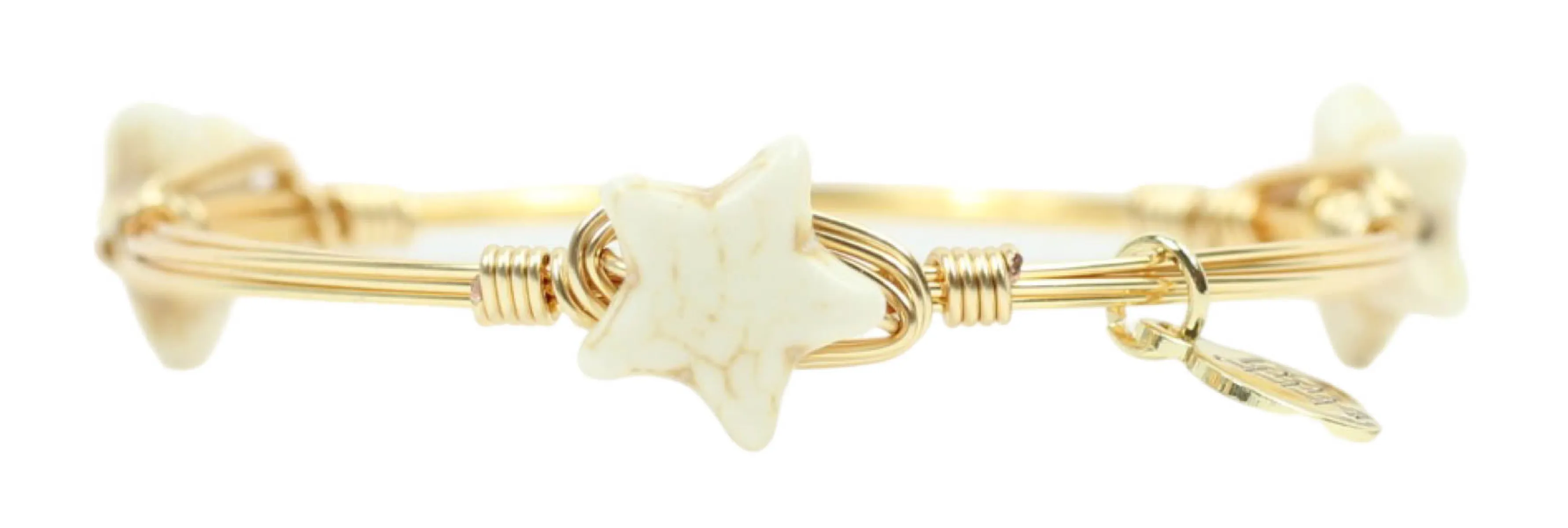 The Mini Star Bangle Bracelet - White sold by Bourbon and Bowties