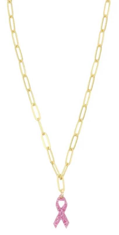 Pink Ribbon Necklace sold by Bourbon and Bowties