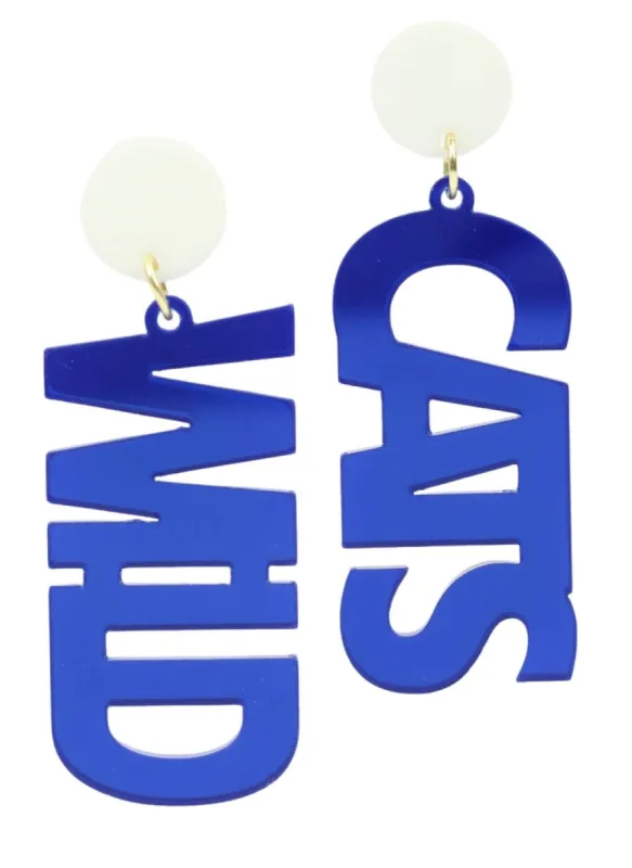 Wild Cats Acrylic Earring - Blue Mirror sold by Bourbon and Bowties