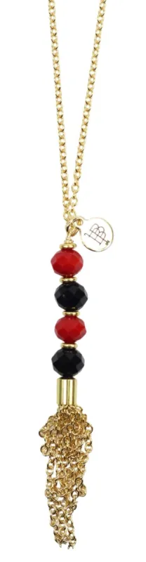 The Mimi Necklace - Black + Red sold by Bourbon and Bowties