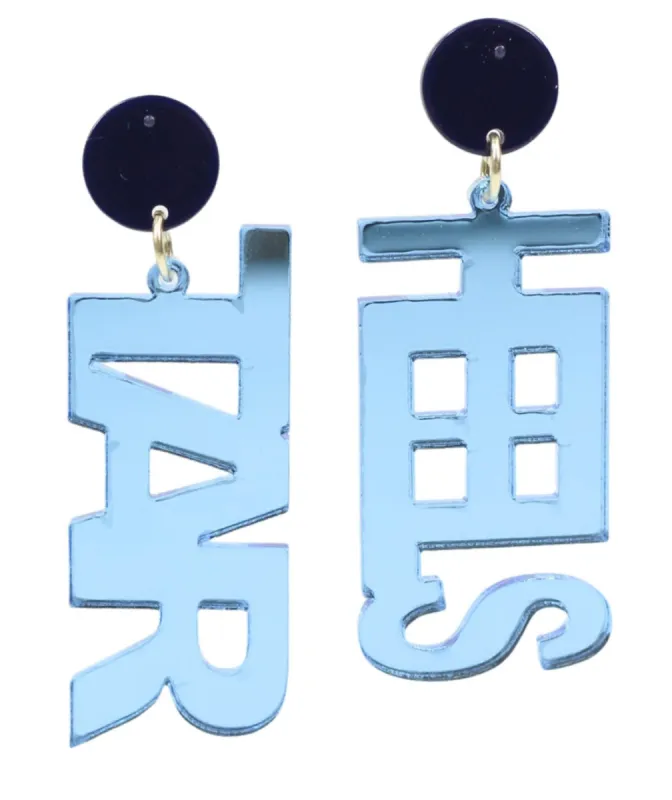 Tar Heels Acrylic Earring - Blue Mirror sold by Bourbon and Bowties