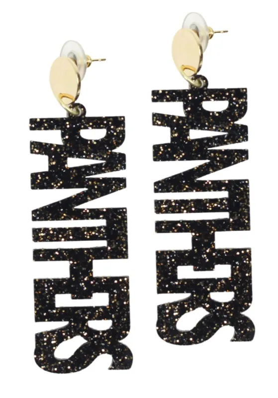 Panthers Acrylic Earring sold by Bourbon and Bowties