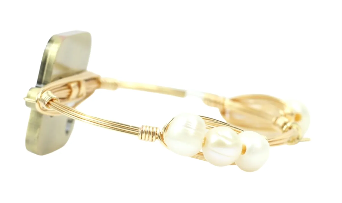 Cadella's xx Bourbon and Boweties Single Photo Tile Bangle - Pearl made by Bourbon and Bowties