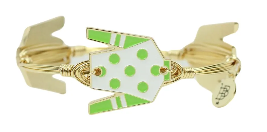 The Jockey Silk Bangle Bracelet - Green sold by Bourbon and Bowties
