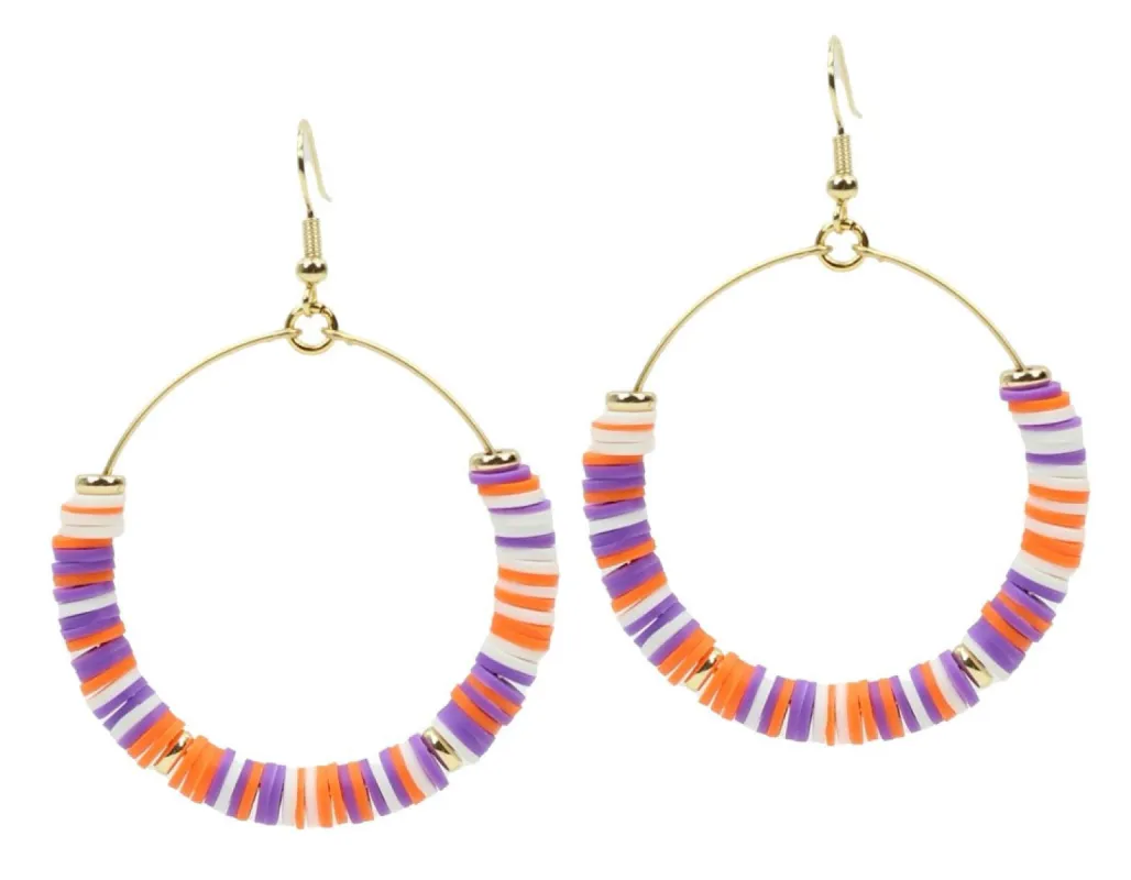 The Chloe Earring - Orange + Purple sold by Bourbon and Bowties