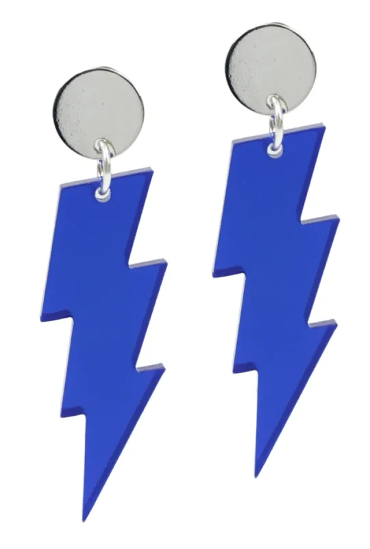 The Blue Bolt Earring made by Bourbon and Bowties