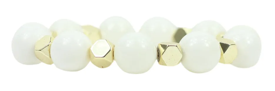 Kendley Stretch Bracelet - True White sold by Bourbon and Bowties