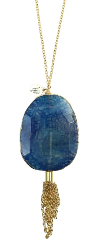 Agate Tassel Necklace 1 sold by Bourbon and Bowties