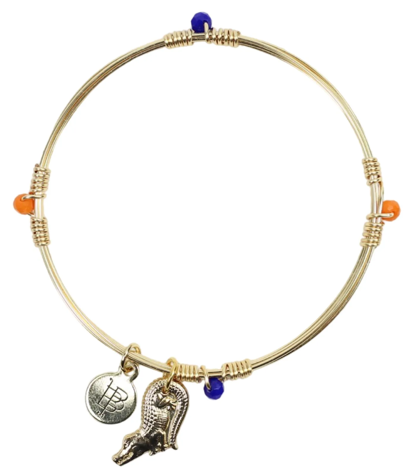 The Gameday Bangle - Orange + Blue sold by Bourbon and Bowties