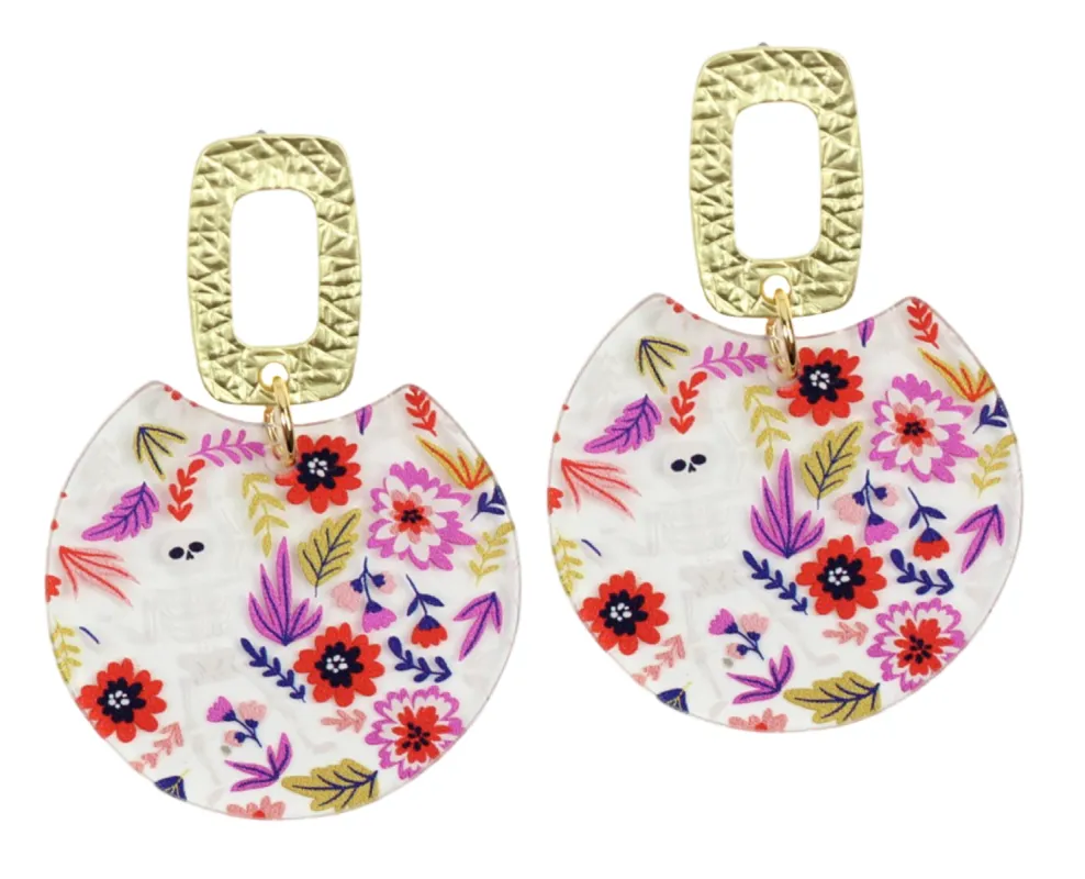 The Floral Skeleton Earring sold by Bourbon and Bowties