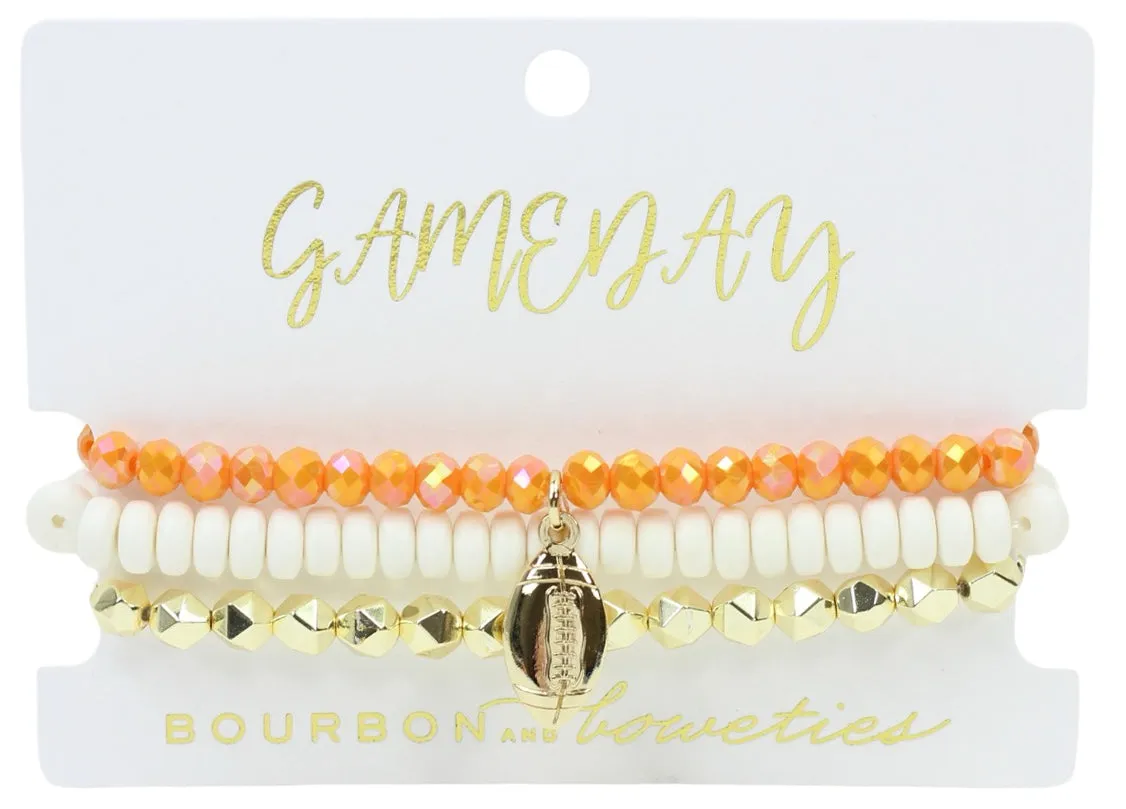 Gameday Stretchy Stack - Orange + White sold by Bourbon and Bowties