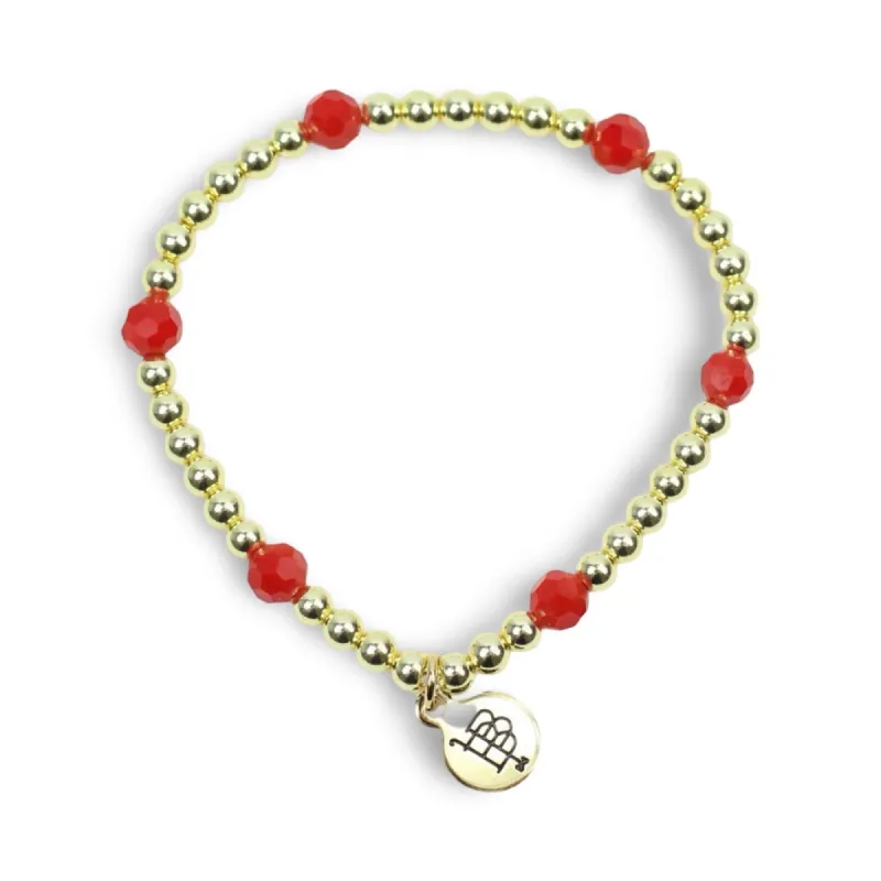 Lexi Stretch Bracelet - Bright Red sold by Bourbon and Bowties