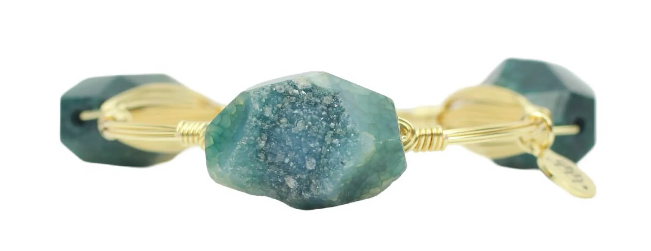 Teal Geode Bangle Bracelet sold by Bourbon and Bowties