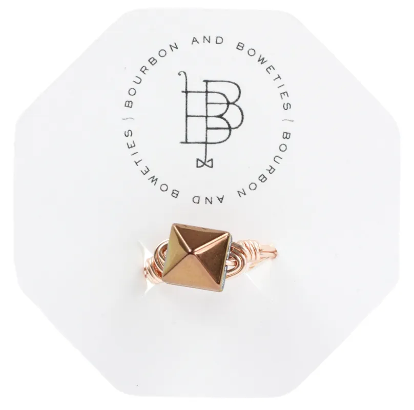 Rose Gold Stud Ring sold by Bourbon and Bowties