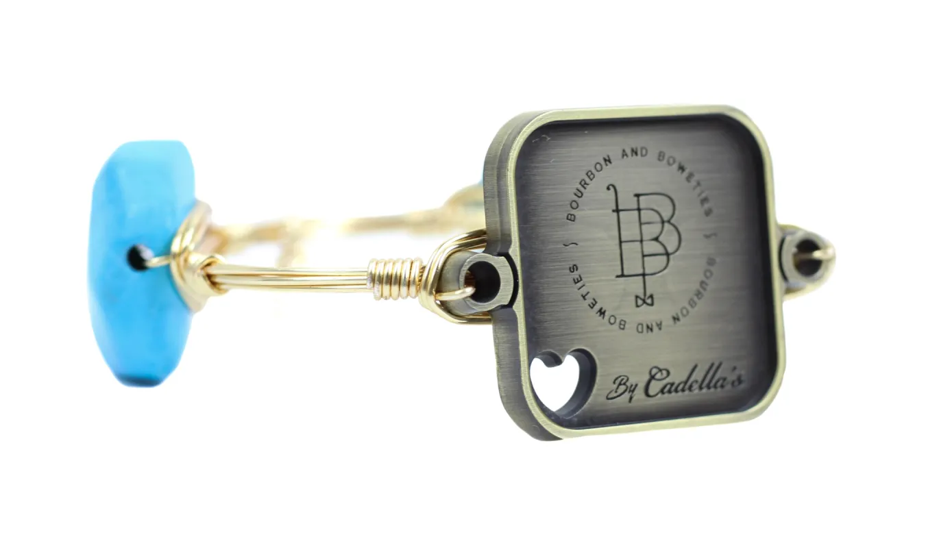 Cadella's xx Bourbon and Boweties Single Photo Tile Bangle - Blue made by Bourbon and Bowties