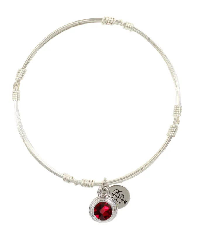 Birthstone Bangle Stacker - Silver sold by Bourbon and Bowties