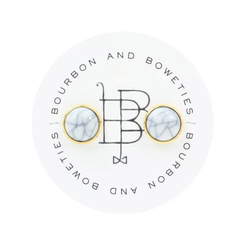 The Stella Stud Earring - Marble sold by Bourbon and Bowties