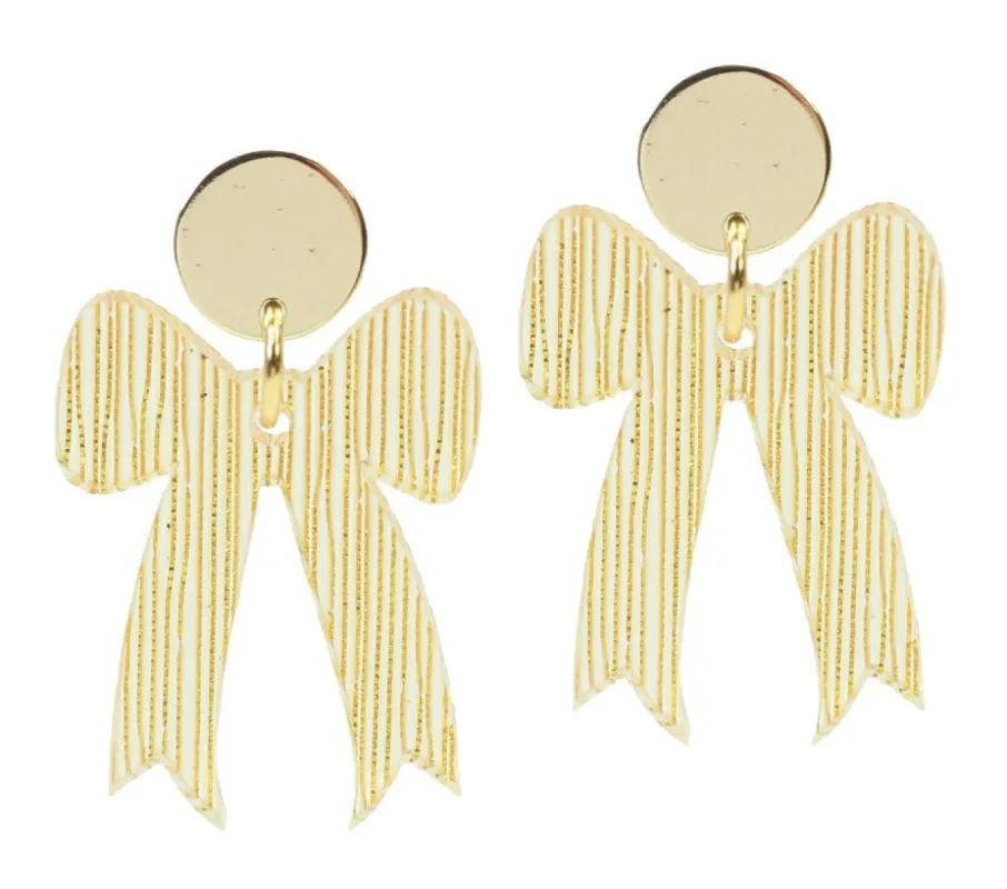 Bow Earring - Gold sold by Bourbon and Bowties