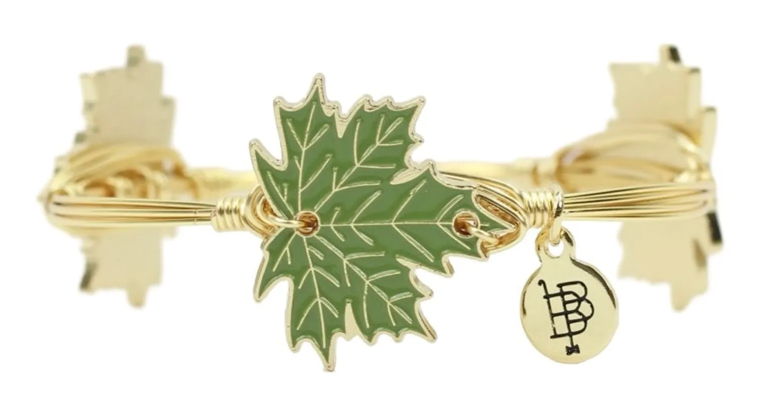The Fall Leaf Bangle Bracelet sold by Bourbon and Bowties