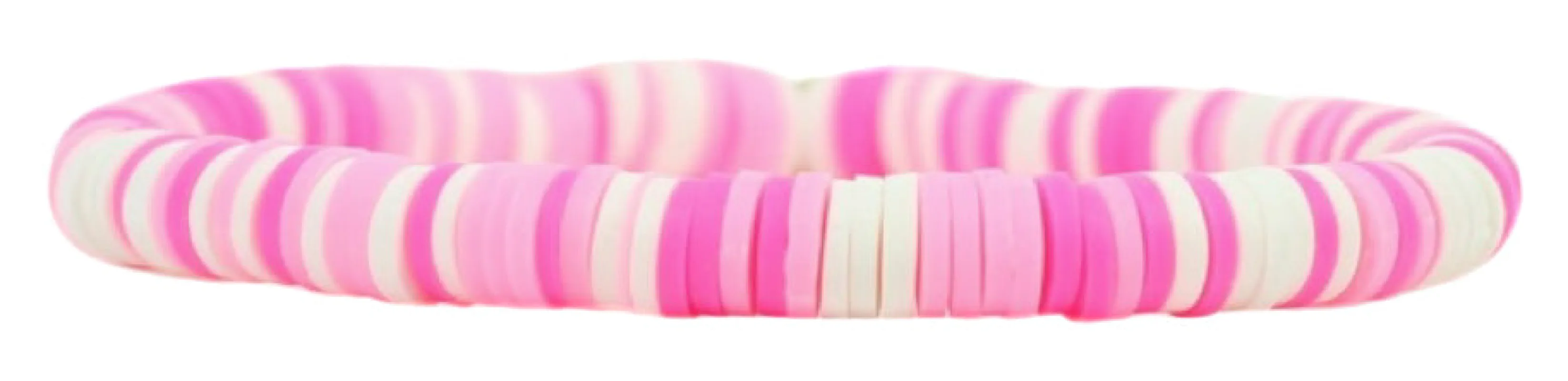 Stacker Stretch Bracelet - Pink + White Vinyl sold by Bourbon and Bowties